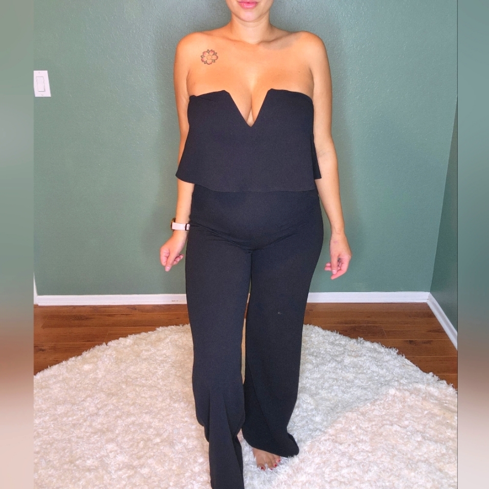 Power of Love Black Strapless Jumpsuit